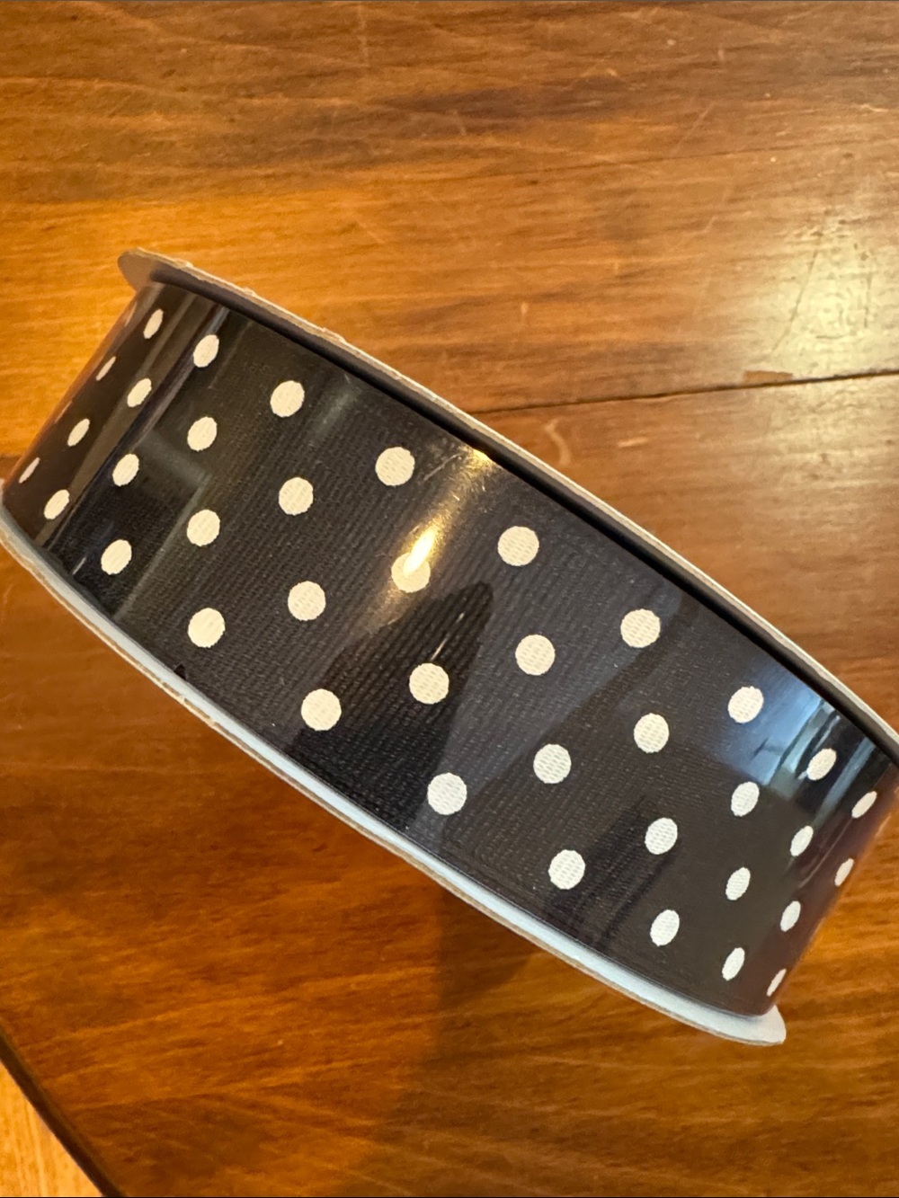NEW Sealed Kirkland Signature Wired Black White Polka Dot Grosgrain 50 yds 1.5”